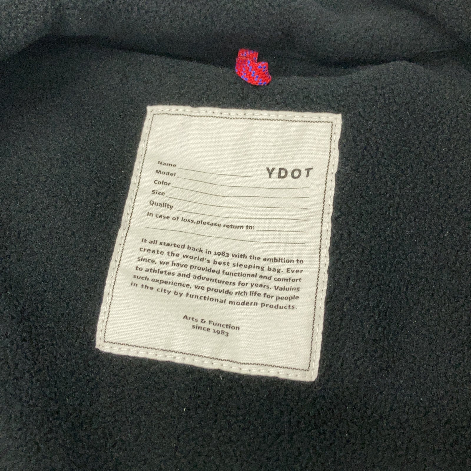 YDOT 25AW YU31602 Black Microfleece TECH FLEECE CIRCLE ANORAK VEST