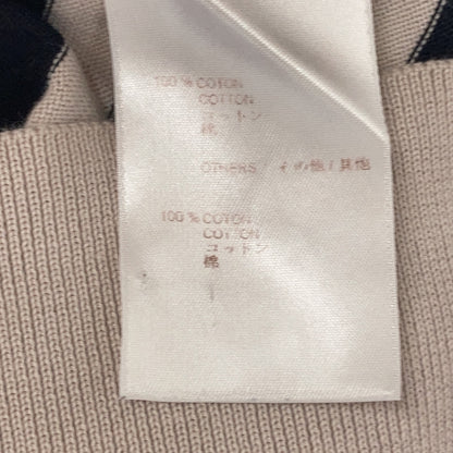 LOUIS VUITTON RW111W WSKC03MXI Navy x Gray Cotton Scarf Design Border Knit Cardigan Top