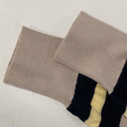 LOUIS VUITTON RW111W WSKC03MXI Navy x Gray Cotton Scarf Design Border Knit Cardigan Top