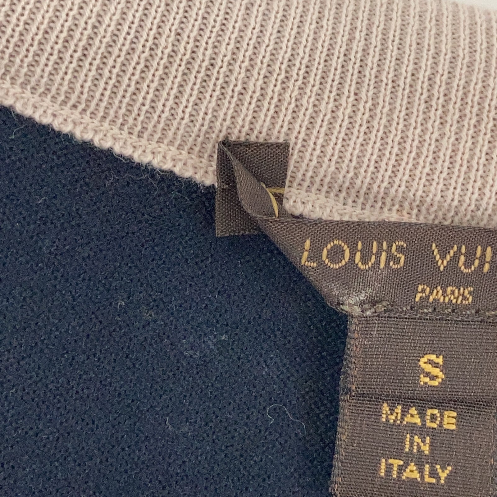 LOUIS VUITTON ルイヴィトン RW111W WSKC03MXI ネイビー×グレー コットン スカーフデザイン ボーダーニットカーディガン トップス