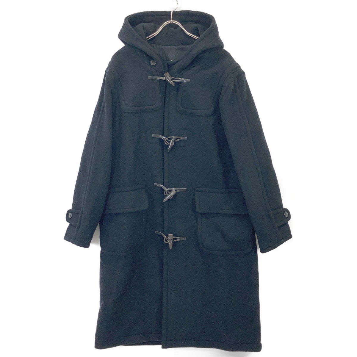 1piu1uguale3 ウノピゥウノウグァーレトレ MRC158-WOL158 ブラック DUFFLE COAT フーデッドダッフルコート コート