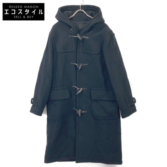 1piu1uguale3 Uno Piu Uno Uguale Tre MRC158-WOL158 Black DUFFLE COAT Hooded Duffle Coat Coat IV