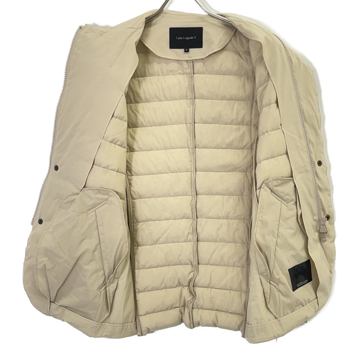 1piu1uguale3 ウノピゥウノウグァーレトレ MRB685-NYU105 ベージュ 4WAY RIB ZIP PT DOWN 2Bテーラードダウンジャケット ジャケット
