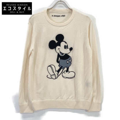 1piu1uguale3 ウノピゥウノウグァーレトレ 【×DISNEY】MRK220-WOL102 オフホワイト MICKEY MOUSE SWEATER ミッキーマウスニット トップス