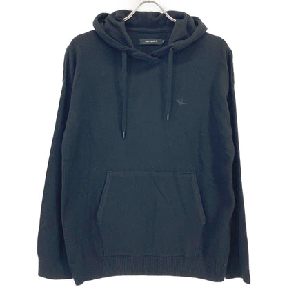 1 piu 1 uguale 3 MRK236-CAS026 黑色 DROP SHOULDER PARKA 羊绒落肩连帽衫 上衣