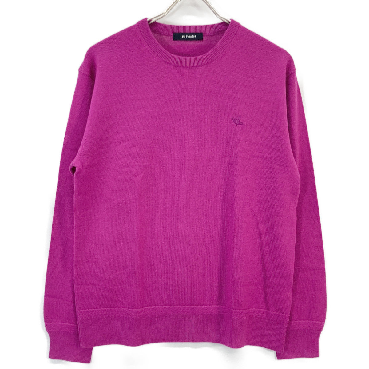 1piu1uguale3 ウノピゥウノウグァーレトレ MRK280-WOL167 ピンク ウール CREW KNIT 刺しゅうクルーネックニット トップス