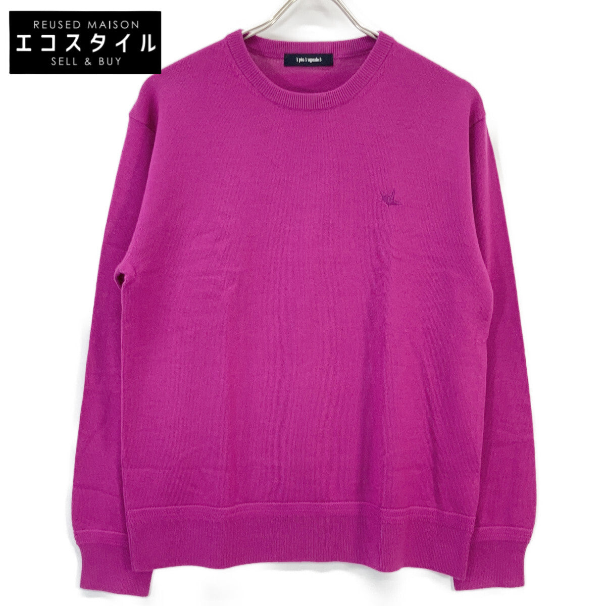 1piu1uguale3 ウノピゥウノウグァーレトレ MRK280-WOL167 ピンク ウール CREW KNIT 刺しゅうクルーネックニット トップス