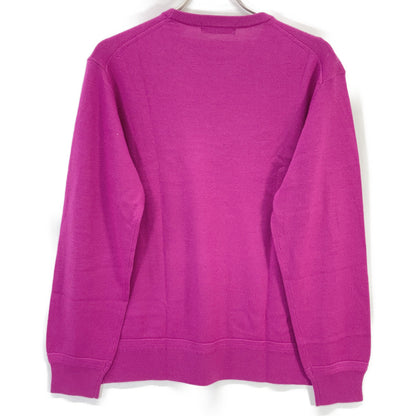 1piu1uguale3 ウノピゥウノウグァーレトレ MRK280-WOL167 ピンク ウール CREW KNIT 刺しゅうクルーネックニット トップス