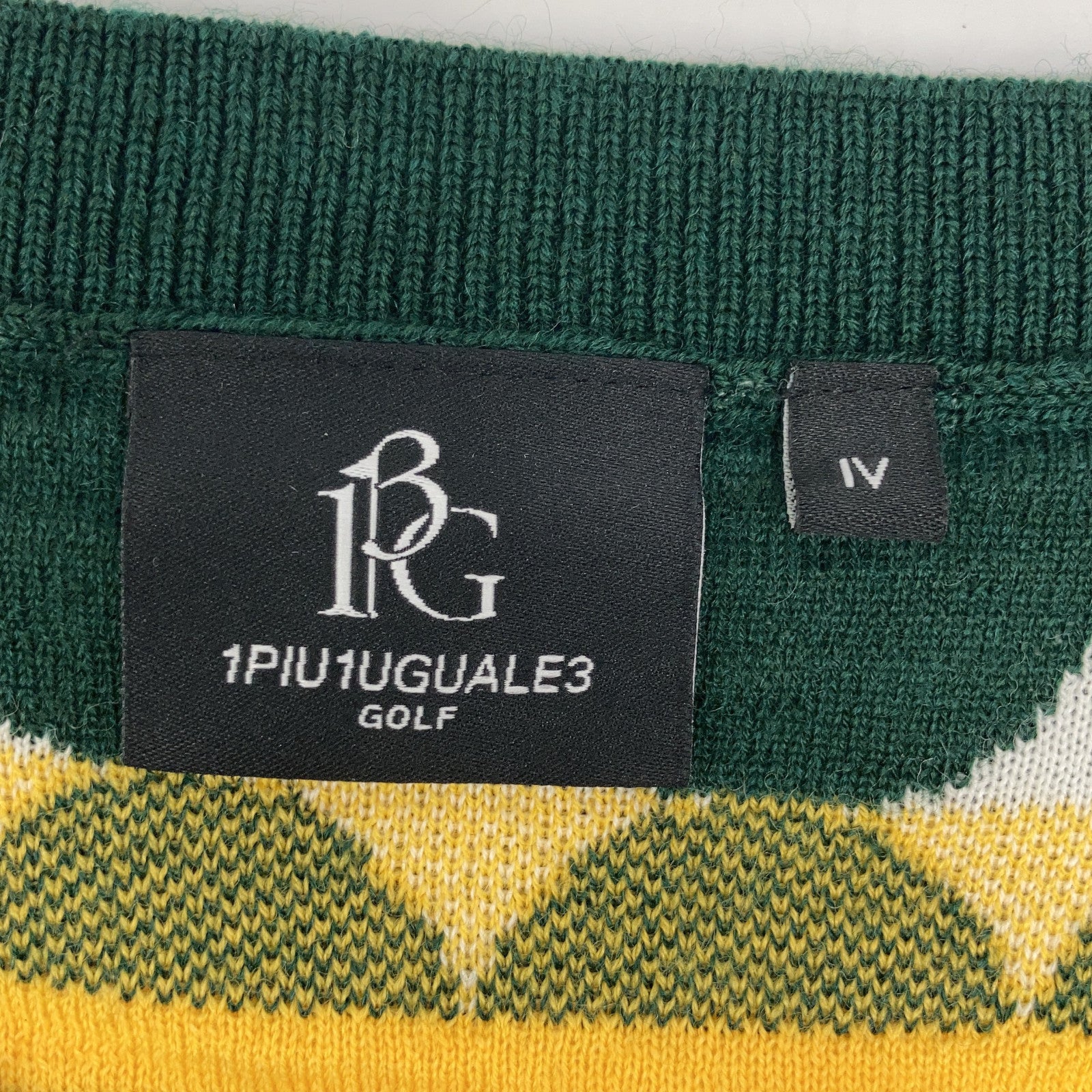 1piu1uguale3 ウノピゥウノウグァーレトレ 【GOLF】GRK067-WOA017 グリーン G.CREWKNIT GOLF BALL 総柄クルーネックニット トップス