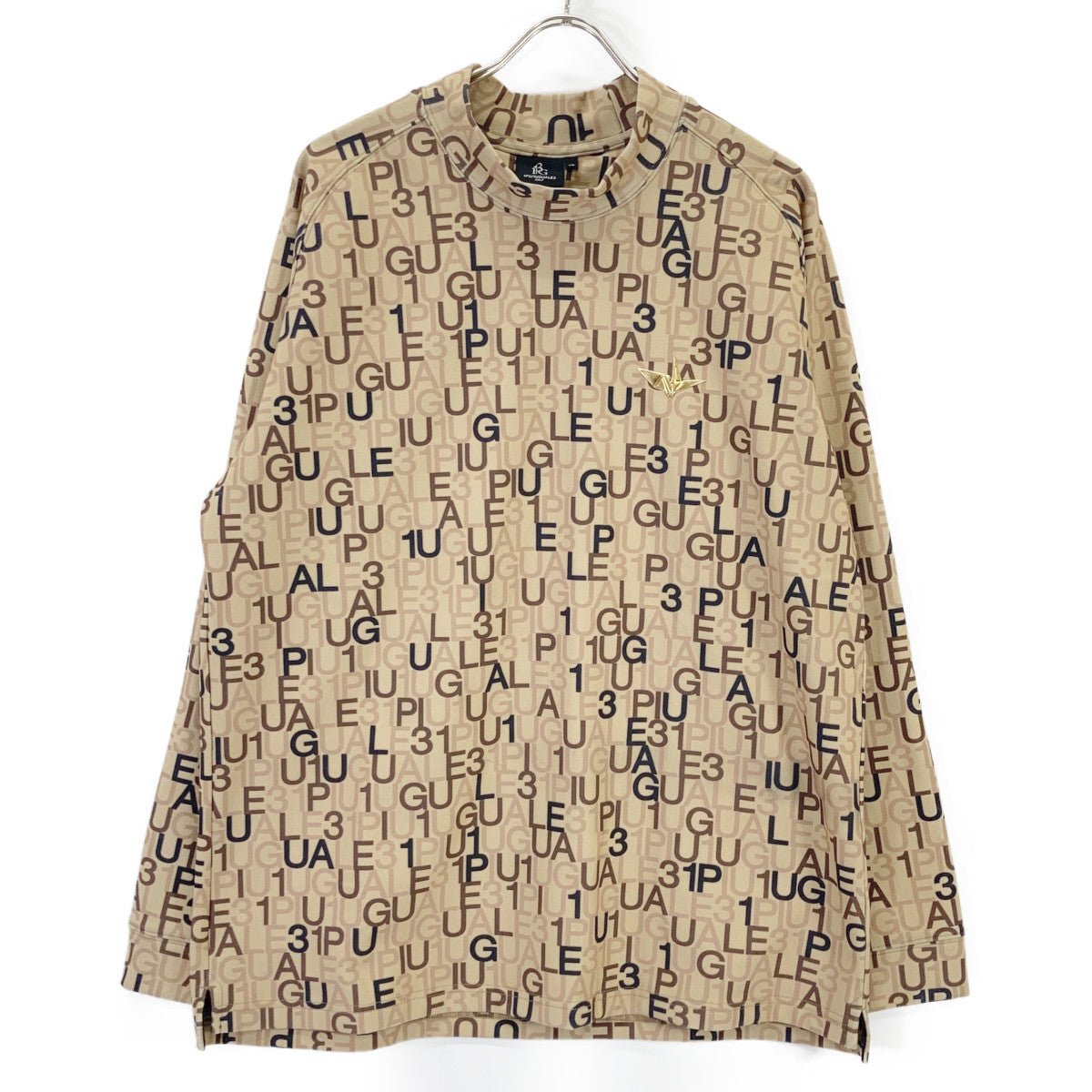 1piu1uguale3 Uno Piu Uno Uguale Tre 【高尔夫】GRT234-POE519 棕色 L/S MOCK NECK LOGO 全印花高领长袖T恤 上衣