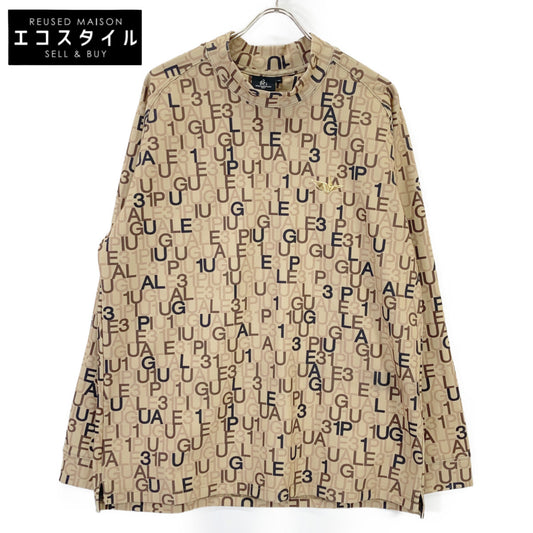 1piu1uguale3 ウノピゥウノウグァーレトレ 【GOLF】GRT234-POE519 ブラウン L/S MOCK NECK LOGO ロ総柄モックネックカットソー トップス