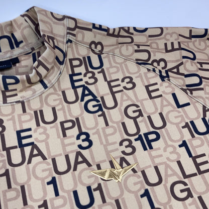 1piu1uguale3 Uno Piu Uno Uguale Tre 【高尔夫】GRT234-POE519 棕色 L/S MOCK NECK LOGO 全印花高领长袖T恤 上衣