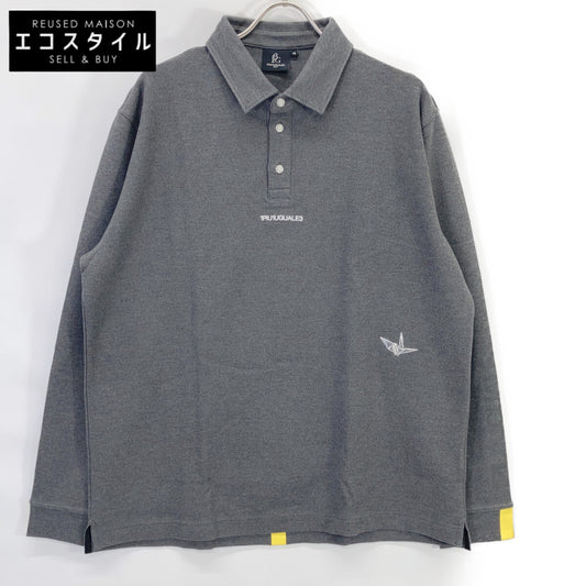 【GOLF】【×Del Piero】GDT012-ARN029 Gray ADP L/S Back Line Polo Long Sleeve Polo Shirt Tops VII Men's