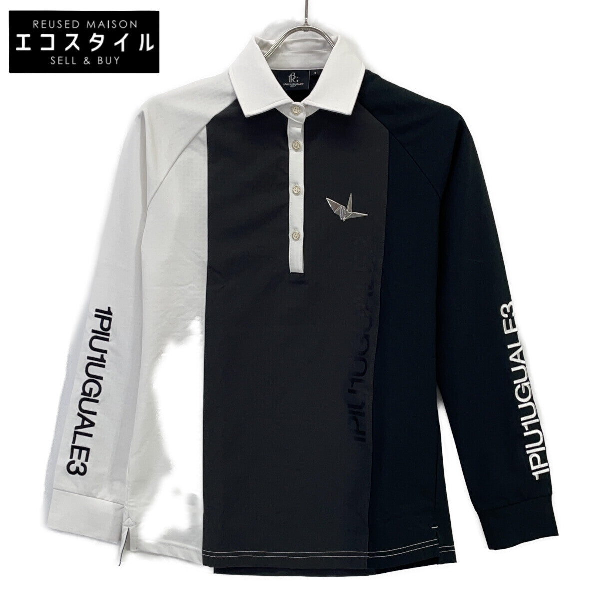 1piu1uguale3 Uno Piu Uno Uguale Tre 【GOLF】GST164-POE437 黑白条纹拼接POLO衫 L/S 弹力长袖POLO衫 上衣 II