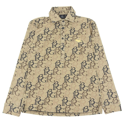 1PIU1UGUALE3 GOLF All-over Logo Long Sleeve Polo Shirt Tops Men's Brown II GST206-POE519 Tops II