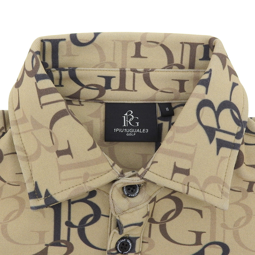 1PIU1UGUALE3 GOLF All-over Logo Long Sleeve Polo Shirt Tops Men's Brown II GST206-POE519 Tops II