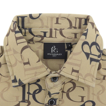 1PIU1UGUALE3 GOLF All-over Logo Long Sleeve Polo Shirt Tops Men's Brown II GST206-POE519 Tops II