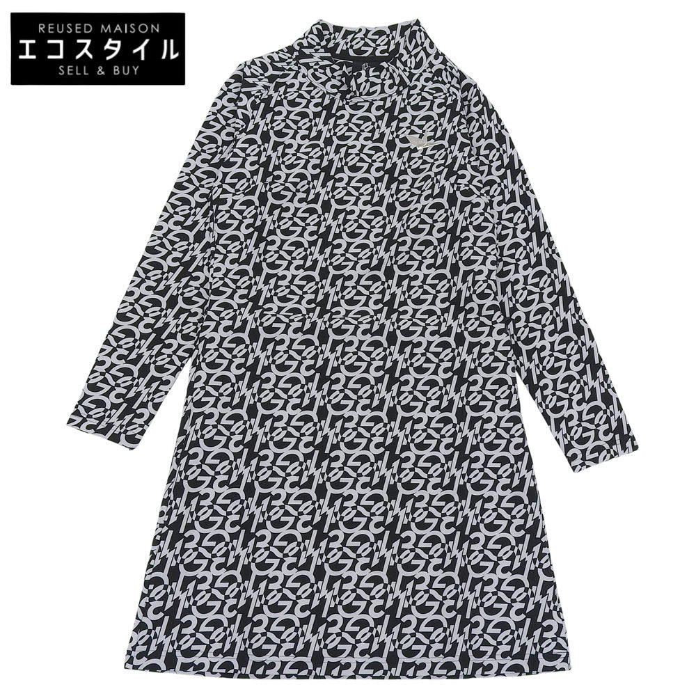 九成新 高尔夫连衣裙 113G R-FULL LOGO 全幅印花 高领连衣裙 黑×白 I GST174-POE438 连衣裙 I 女式