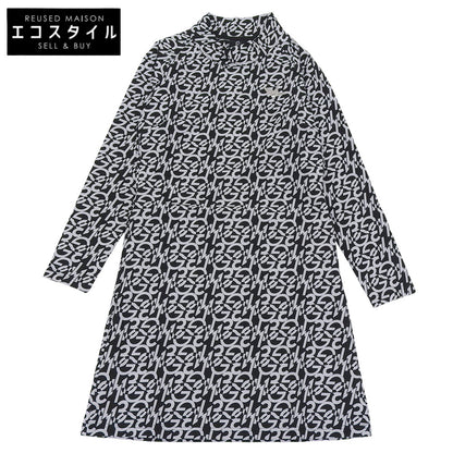 九成新 高尔夫连衣裙 113G R-FULL LOGO 全幅印花 高领连衣裙 黑×白 I GST174-POE438 连衣裙 I 女式