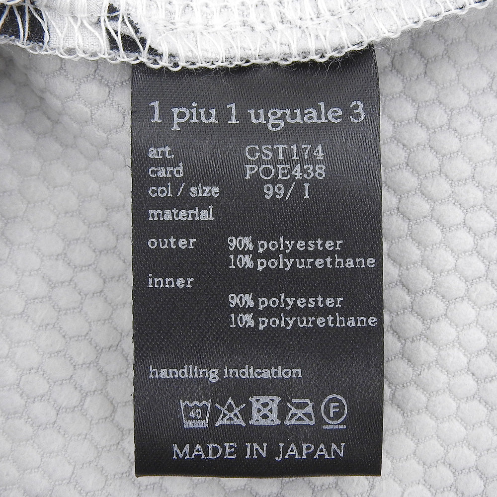 1piu1uguale3 ウノピゥウノウグァーレトレ 美品 GOLF ONE-PIECE 113G R-FULL LOGO 総柄 モックネック ワンピース 黒×白 I GST174-POE438 ワンピース