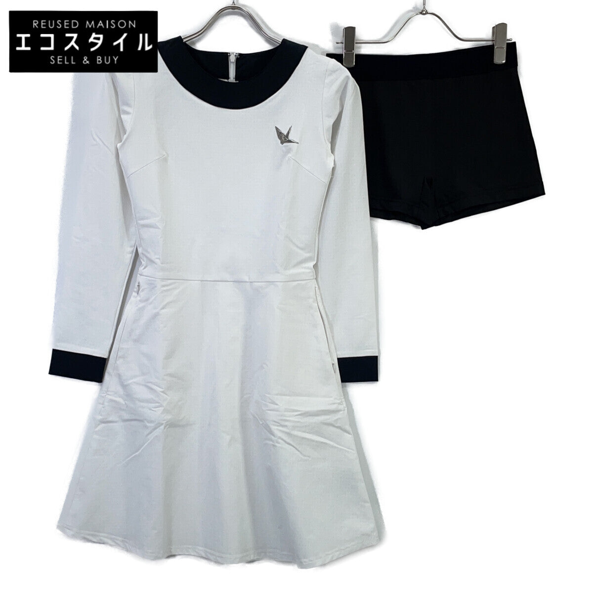 1piu1uguale3 ウノピゥウノウグァーレトレ 【GOLF】GST172-POE437 23AW ホワイト HEM COLOR ONEPIECE ワンピース ワンピース