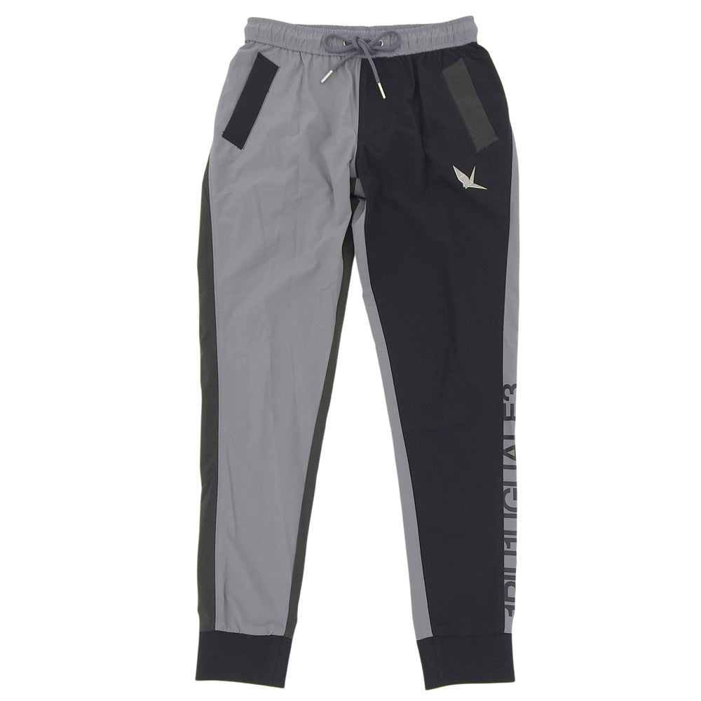 1piu1uguale3 ウノピゥウノウグァーレトレ GOLF CRAZY RIB PANTS ナイロン イージーパンツ レディース ブラック×グレー II GSP040-POE395 ボトムス II