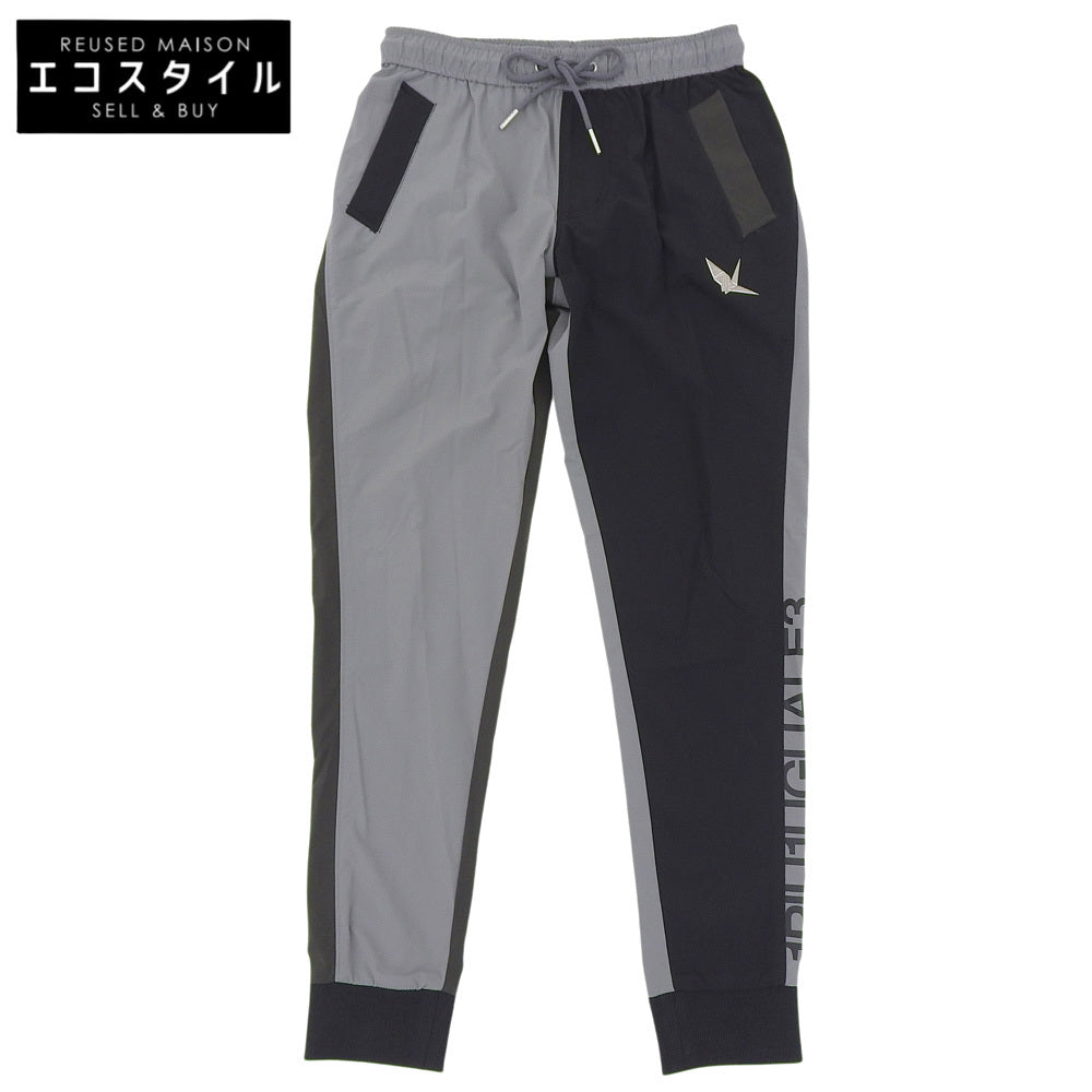 1piu1uguale3 ウノピゥウノウグァーレトレ GOLF CRAZY RIB PANTS ナイロン イージーパンツ レディース ブラック×グレー II GSP040-POE395 ボトムス II