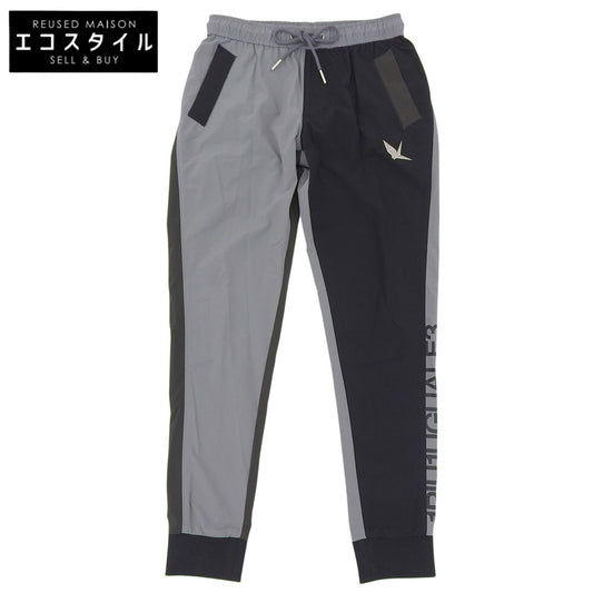 1piu1uguale3 ウノピゥウノウグァーレトレ GOLF CRAZY RIB PANTS ナイロン イージーパンツ レディース ブラック×グレー II GSP040-POE395 ボトムス II