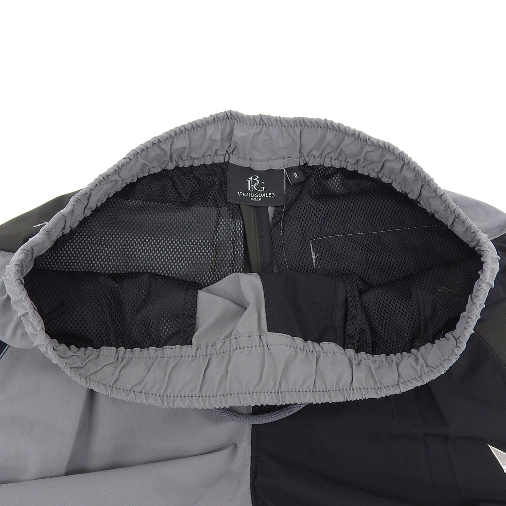 1piu1uguale3 ウノピゥウノウグァーレトレ GOLF CRAZY RIB PANTS ナイロン イージーパンツ レディース ブラック×グレー II GSP040-POE395 ボトムス II