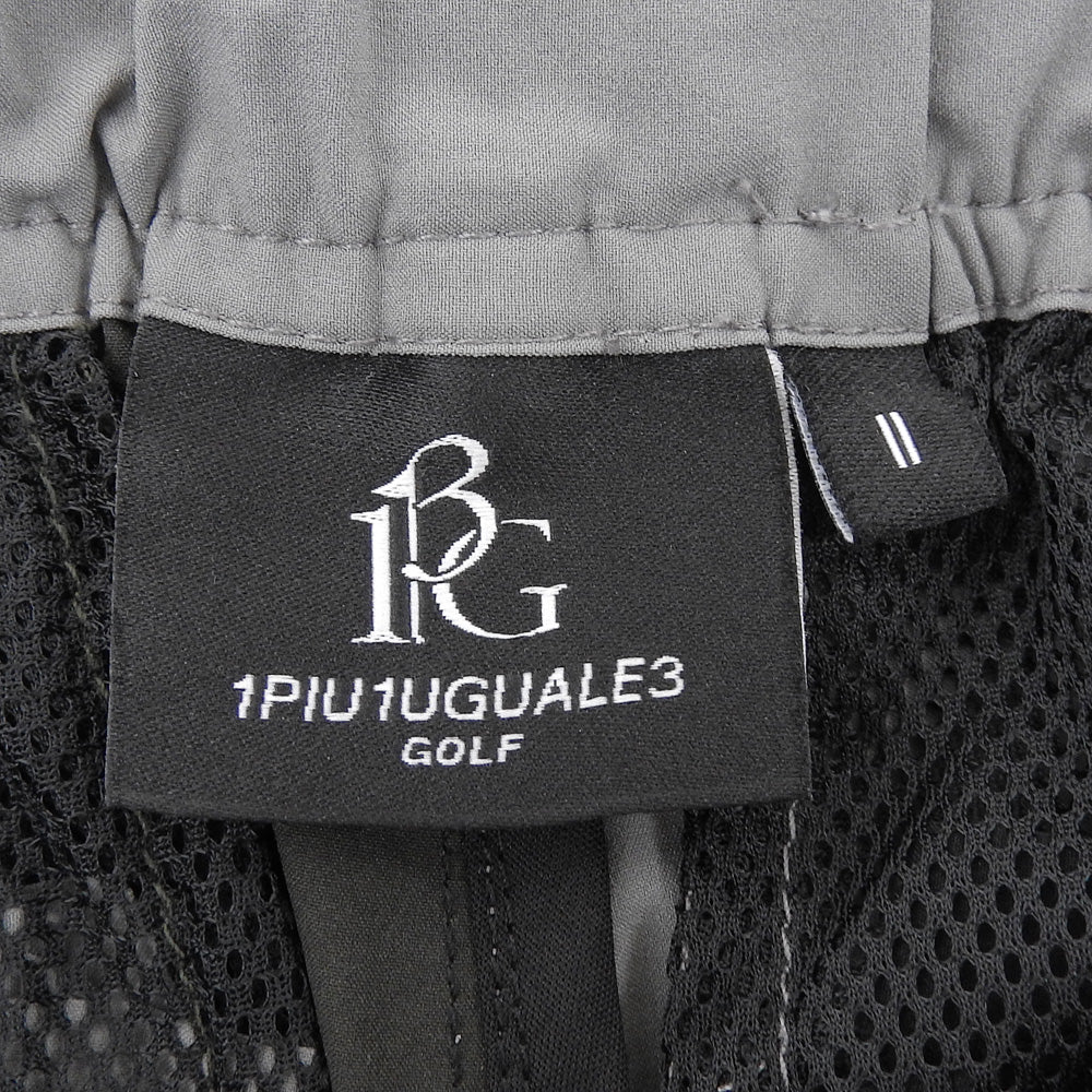 1piu1uguale3 ウノピゥウノウグァーレトレ GOLF CRAZY RIB PANTS ナイロン イージーパンツ レディース ブラック×グレー II GSP040-POE395 ボトムス II