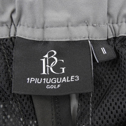 1piu1uguale3 ウノピゥウノウグァーレトレ GOLF CRAZY RIB PANTS ナイロン イージーパンツ レディース ブラック×グレー II GSP040-POE395 ボトムス II
