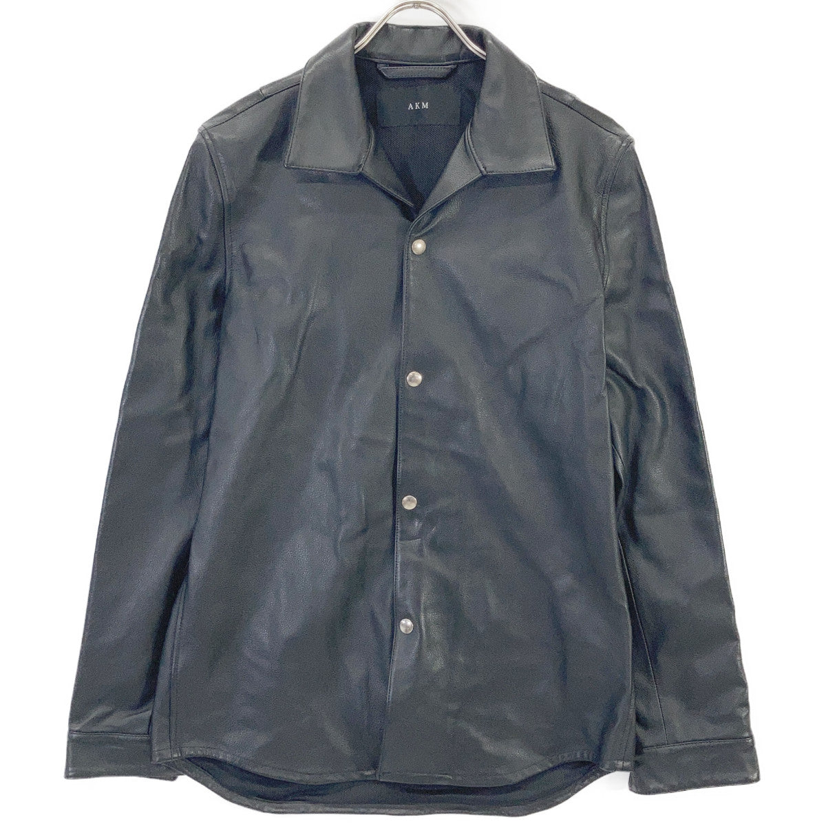 AKM エイケイエム S118 LMB033 21SS ブラック ラムスキン WRINKLE ITALIAN SHIRTS レザーシャツジャケット ジャケット