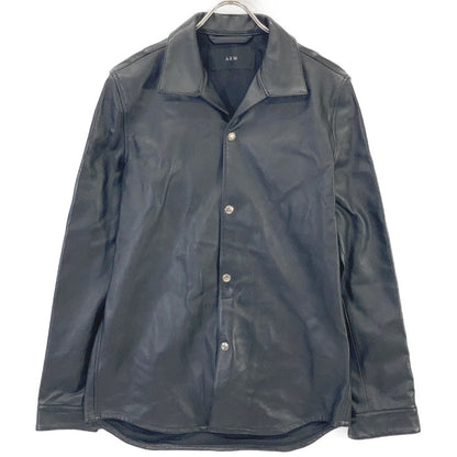 AKM エイケイエム S118 LMB033 21SS ブラック ラムスキン WRINKLE ITALIAN SHIRTS レザーシャツジャケット ジャケット
