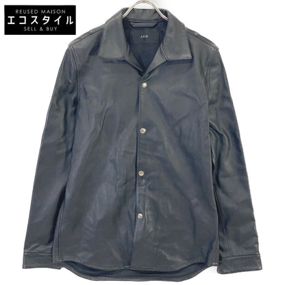 AKM エイケイエム S118 LMB033 21SS ブラック ラムスキン WRINKLE ITALIAN SHIRTS レザーシャツジャケット ジャケット