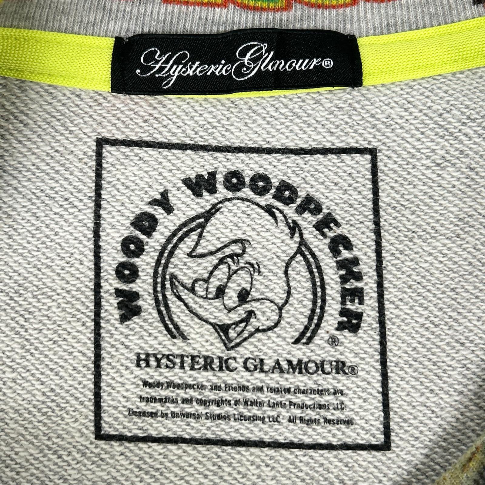 HYSTERIC GLAMOUR ヒステリックグラマー ×WOODY WOODPECKER 0151CS06 グレー コットン 総柄 スウェットプルオーバー トップス