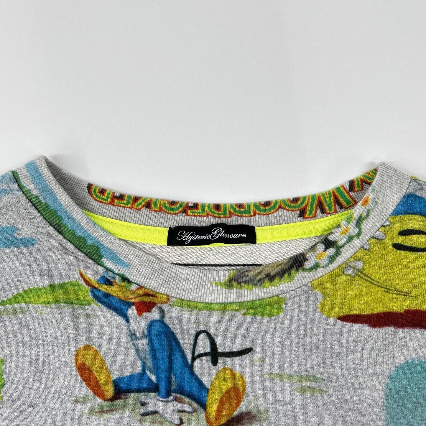 HYSTERIC GLAMOUR ヒステリックグラマー ×WOODY WOODPECKER 0151CS06 グレー コットン 総柄 スウェットプルオーバー トップス