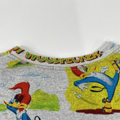 HYSTERIC GLAMOUR ヒステリックグラマー ×WOODY WOODPECKER 0151CS06 グレー コットン 総柄 スウェットプルオーバー トップス