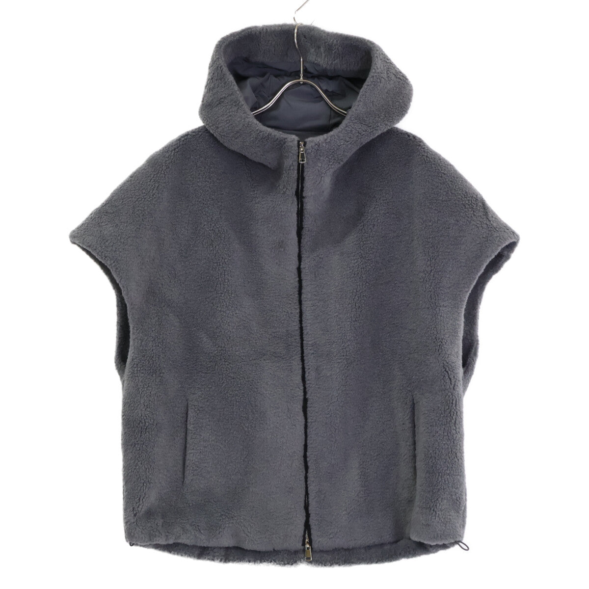 LIGNAGGIO [Beautiful Condition] Zip-Up Faux Fur Hoodie Gilet/Vest