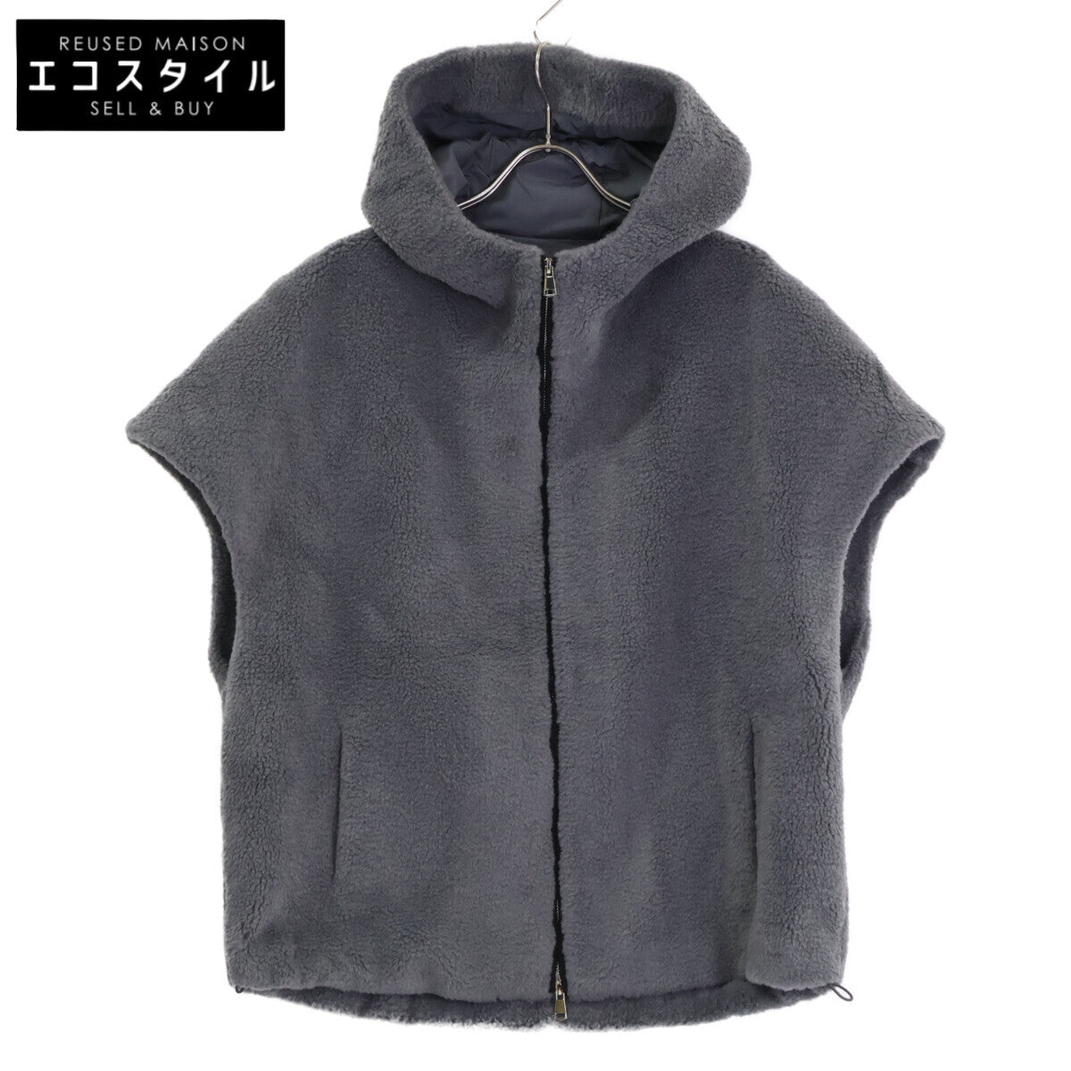LIGNAGGIO [Beautiful Condition] Zip-Up Faux Fur Hoodie Gilet/Vest