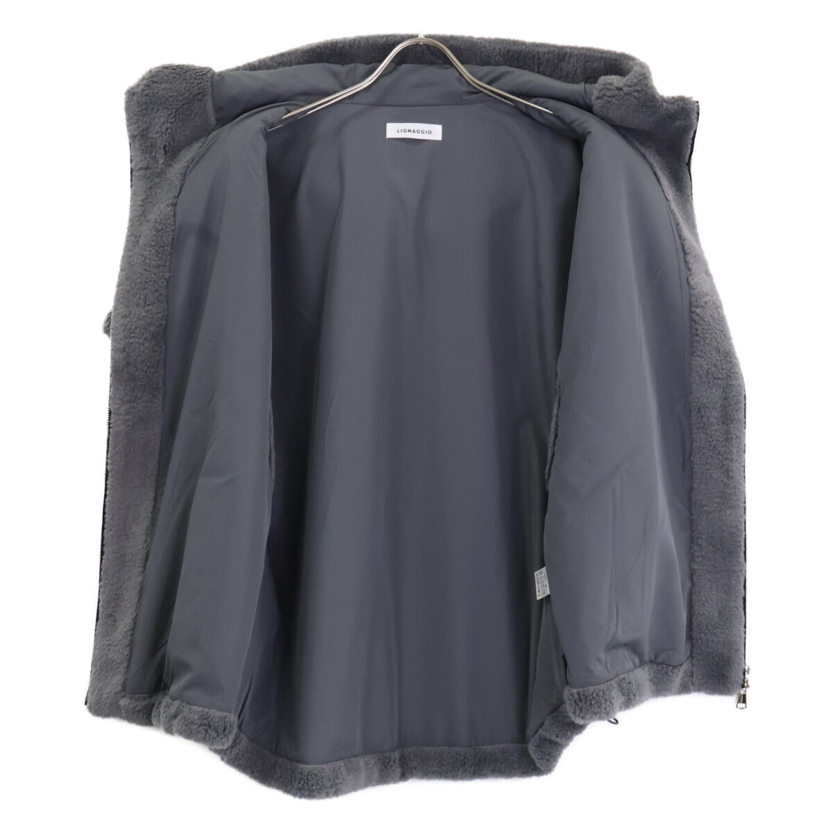 LIGNAGGIO [Beautiful Condition] Zip-Up Faux Fur Hoodie Gilet/Vest