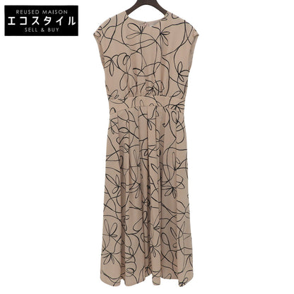 TOMORROWLAND トゥモローランド 美品 ラインプリント ウエストタックワンピース レディース ピンク 36 ワンピース 36