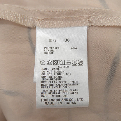 TOMORROWLAND トゥモローランド 美品 ラインプリント ウエストタックワンピース レディース ピンク 36 ワンピース 36