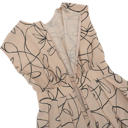 TOMORROWLAND トゥモローランド 美品 ラインプリント ウエストタックワンピース レディース ピンク 36 ワンピース 36