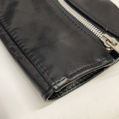 JAMES GROSE Black, Made in England, Horsehide, KANSAN Leather Semi-Double Jacket, Size 40