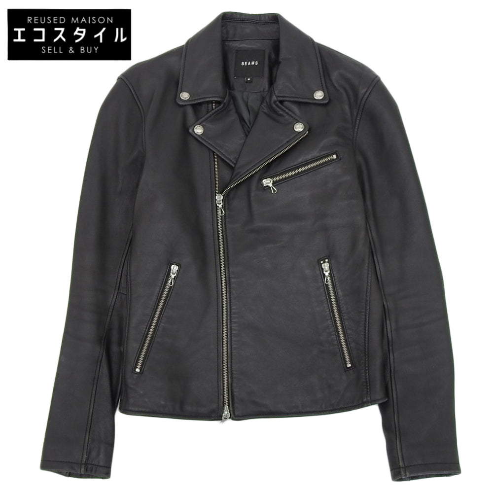 BEAMS ビームス シープレザー ダブルライダース ジャケット メンズ ブラック M 11-18-2899-202 ジャケット M