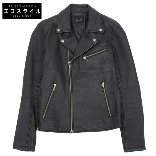 BEAMS ビームス シープレザー ダブルライダース ジャケット メンズ ブラック M 11-18-2899-202 ジャケット M