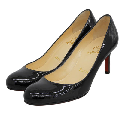 Christian Louboutin クリスチャンルブタン 美品 パテントレザー SIMPLE PUMP シンプルパンプス70 レディース ブラック 35 1/2 シューズ 35.5