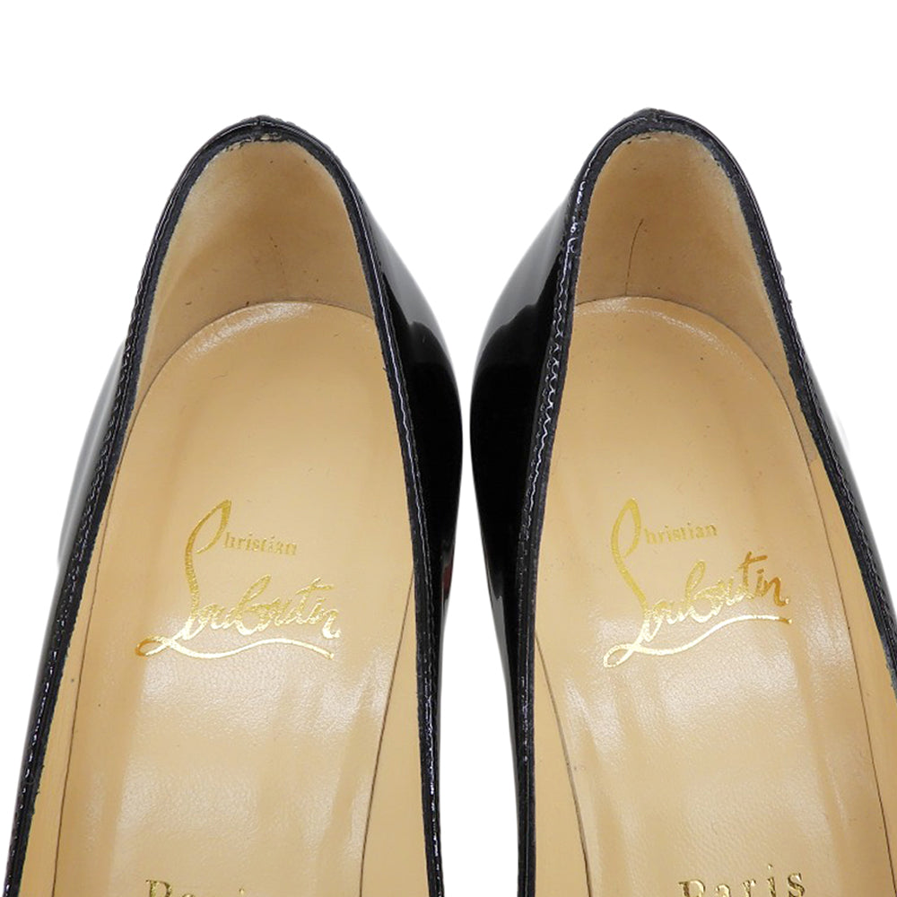 Christian Louboutin クリスチャンルブタン 美品 パテントレザー SIMPLE PUMP シンプルパンプス70 レディース ブラック 35 1/2 シューズ 35.5