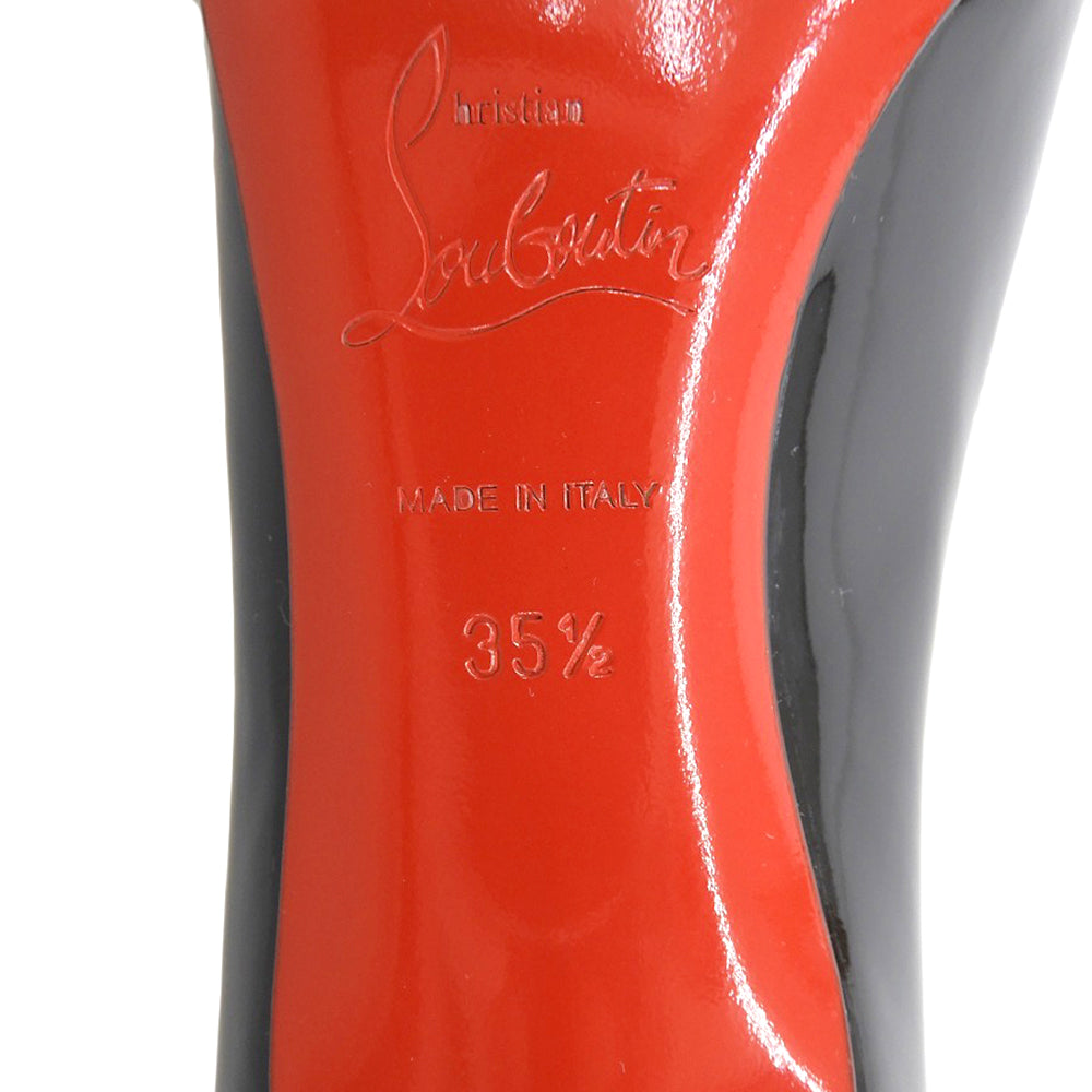 Christian Louboutin Excellent Condition Patent Leather Simple Pump 70 Women's Black 35 1/2 Shoes