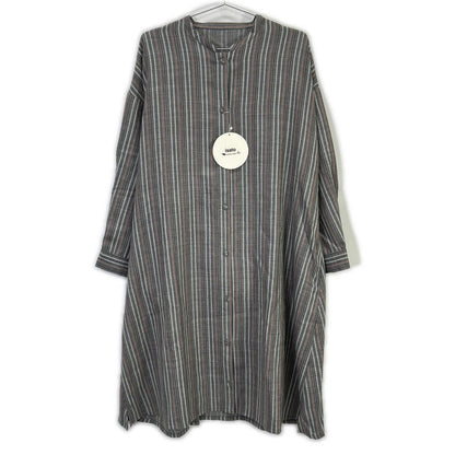 IS-O-029A ｸﾞﾚｰ ｽﾄﾗｲﾌﾟｼｬﾂﾜﾝﾋﾟｰｽ ワンピース F レディース